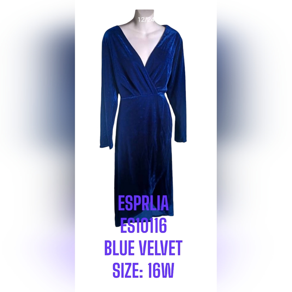 Esprlia Blue Velvet Dress